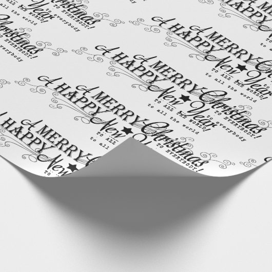 Frohe Weihnachts-glückliche Neujahrsausgabe Geschenkpapier (Ecke)