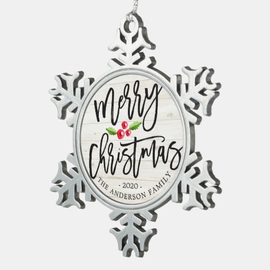 Frohe Weihnachts-glückliche Neujahrsparty Dekorati Schneeflocken Zinn-Ornament (Rechts)