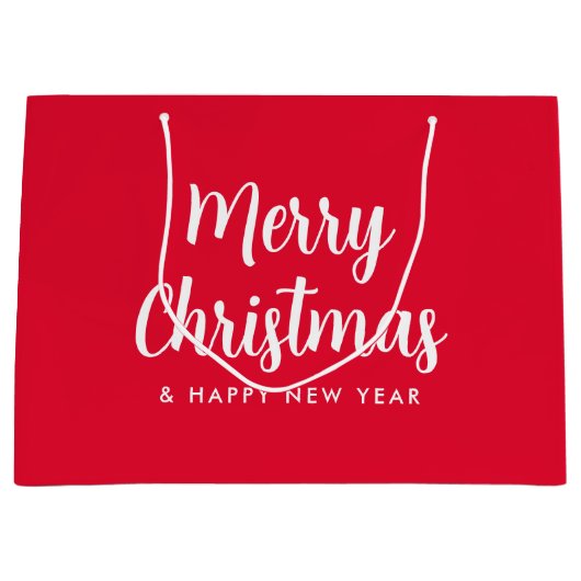 Frohe Weihnachts-glückliche Neujahrsschrift Große Geschenktüte (Vorderseite)