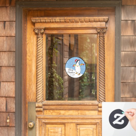 Frohe Weihnachts glückliche Pinguin-Fensterklammer Fensteraufkleber (Haustür)