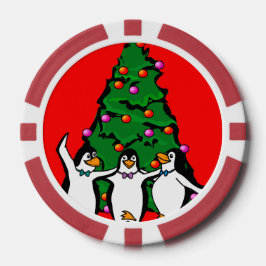 Frohe Weihnachts glückliche Pinguine Poker Chips,  Pokerchips