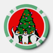 Frohe Weihnachts glückliche Pinguine Poker Chips,  Pokerchips (Rückseite)