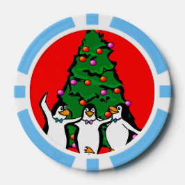 Frohe Weihnachts glückliche Pinguine Poker Chips,  Pokerchips