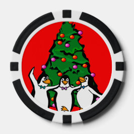 Frohe Weihnachts glückliche Pinguine Poker Chips,  Pokerchips
