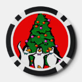 Frohe Weihnachts glückliche Pinguine Poker Chips,  Pokerchips (Rückseite)