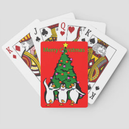 Frohe Weihnachts glückliche Pinguine Poker Spielka Spielkarten