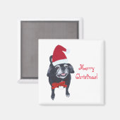 Frohe Weihnachts-glückliche Santa Mops Dog Magnete Magnet (Vorderseite/Rückseite)
