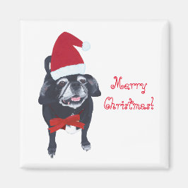 Frohe Weihnachts-glückliche Santa Mops Dog Magnete Magnet