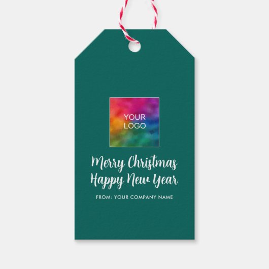 Frohe Weihnachts-glückliche Silvesterlogokalligrap Geschenkanhänger (Vorderseite)