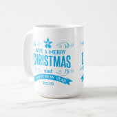 Frohe Weihnachts-Glücksspiel Neujahr Typografie Kaffeetasse (Vorderseite Links)