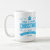 Frohe Weihnachts-Glücksspiel Neujahr Typografie Kaffeetasse (Links)