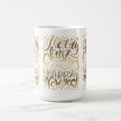 Frohe Weihnachts-Glücksspiel Neujahr Typografie Kaffeetasse (Mittel)