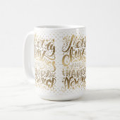 Frohe Weihnachts-Glücksspiel Neujahr Typografie Kaffeetasse (Vorderseite Links)