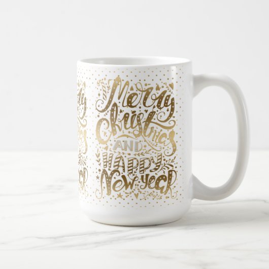 Frohe Weihnachts-Glücksspiel Neujahr Typografie Kaffeetasse (Rechts)