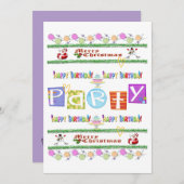 Frohe Weihnachts-Glückwunsch Geburtstag Einladung (Vorne/Hinten)