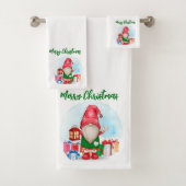 Frohe Weihnachts Gnome Badetuch Set (Insitu)