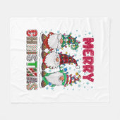 Frohe Weihnachts Gnome Familie Funny Xmas Tree Fleecedecke (Vorderseite (Horizontal))