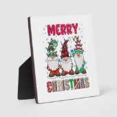 Frohe Weihnachts Gnome Familie Funny Xmas Tree Fotoplatte (Vorderseite)