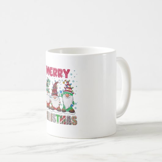 Frohe Weihnachts Gnome Familie Funny Xmas Tree Kaffeetasse (VorderseiteRechts)