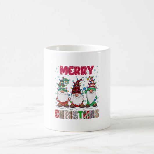 Frohe Weihnachts Gnome Familie Funny Xmas Tree Kaffeetasse (Mittel)