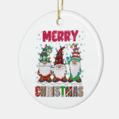 Frohe Weihnachts Gnome Familie Funny Xmas Tree Keramik Ornament (Links)