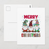 Frohe Weihnachts Gnome Familie Funny Xmas Tree Postkarte (Vorne/Hinten)