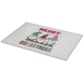 Frohe Weihnachts Gnome Familie Funny Xmas Tree Schneidebrett (Ecke)