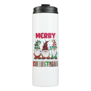 Frohe Weihnachts Gnome Familie Funny Xmas Tree Thermosbecher