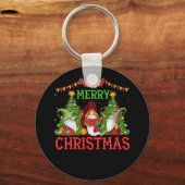 Frohe Weihnachts Gnome Familie Xmas Schlüsselanhänger (Vorderseite)