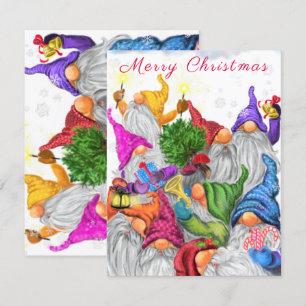 Frohe Weihnachts-Gnome-Feier - Zeichnend Glück