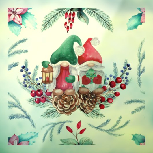 Frohe Weihnachts-Gnome Fensteraufkleber (Blatt 3)