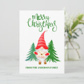 Frohe Weihnachts Gnome Grußkarten Feiertagskarte (Stehend Vorderseite)