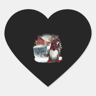 Frohe Weihnachts-Gnome Herz-Aufkleber