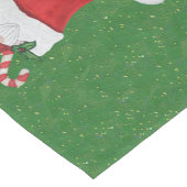 Frohe Weihnachts-Gnome in Red Strumpf Candy Canes Kurzer Tischläufer (Ecke)