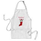 Frohe Weihnachts-Gnome in Red Strumpf Candy Canes Schürze (Vorne)