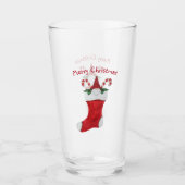 Frohe Weihnachts-Gnome in Strumpf Candy Canes Glas (Vorderseite)