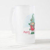 Frohe Weihnachts-Gnome Mattglas Bierglas (Vorderseite Links)