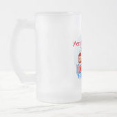 Frohe Weihnachts Gnome Mattiert Glass Beer Tasse (Links)