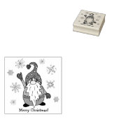 Frohe Weihnachts-Gnome mit Schneeflocken Gummistempel (Stempel)