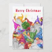 Frohe Weihnachts Gnome Party Cartoon Zeichnend (Rückseite)