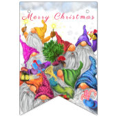Frohe Weihnachts Gnome Party Cartoon Zeichnend Fun Wimpelkette (Erste Fahne)