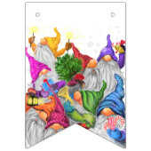 Frohe Weihnachts Gnome Party Cartoon Zeichnend Fun Wimpelkette (Erste Fahne)