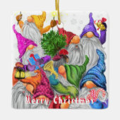 Frohe Weihnachts Gnome Party Cartoon Zeichnend Keramikornament (Vorderseite)