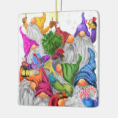 Frohe Weihnachts Gnome Party Funny Zeichnend Keramikornament (Links)