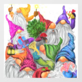 Frohe Weihnachts-Gnome-Party - Spaß Zeichnend Fensteraufkleber (Blatt)