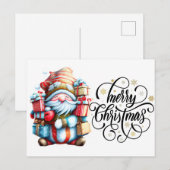 Frohe Weihnachts-Gnome Postkarte (Vorne/Hinten)