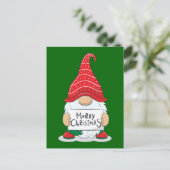 Frohe Weihnachts-Gnome-Postkarte Postkarte (Stehend Vorderseite)