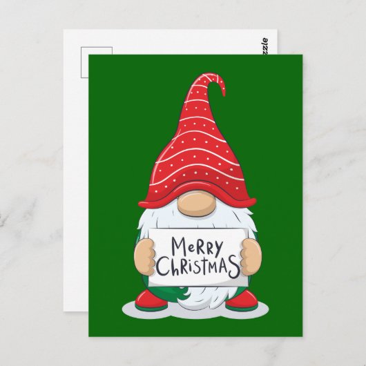 Frohe Weihnachts-Gnome-Postkarte Postkarte (Vorne/Hinten)