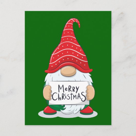 Frohe Weihnachts-Gnome-Postkarte Postkarte (Vorderseite)
