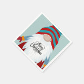 Frohe Weihnachts-Gnome Serviette (Ecke)